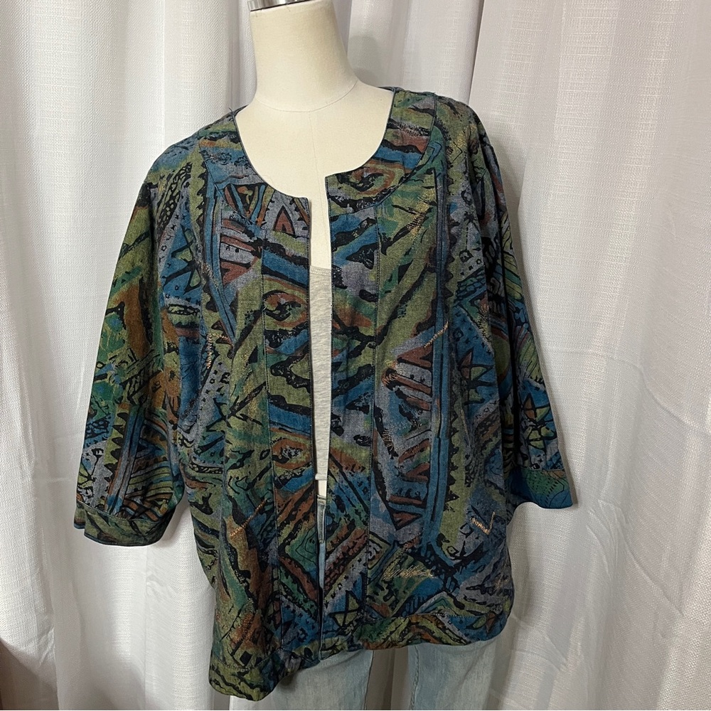 Vintage Tantrums Open-Front Jacket 2X